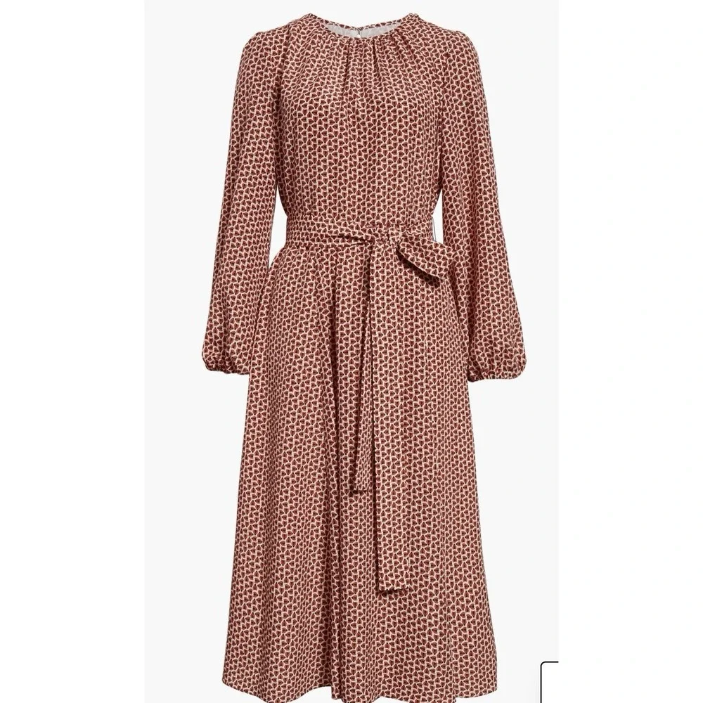 Carolina Herrera New York Ladybug Print Long Sleeve Belted Dress Sz 12 $2690 NWT - Picture 1 of 15